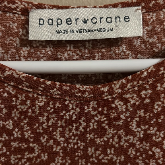 Paper crane orange fall blouse - Picture 4 of 4